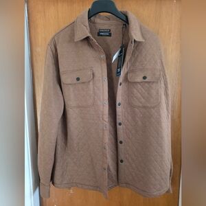 Men's Kenneth Cole Quilted Shirts Jacket Snap XL Brown